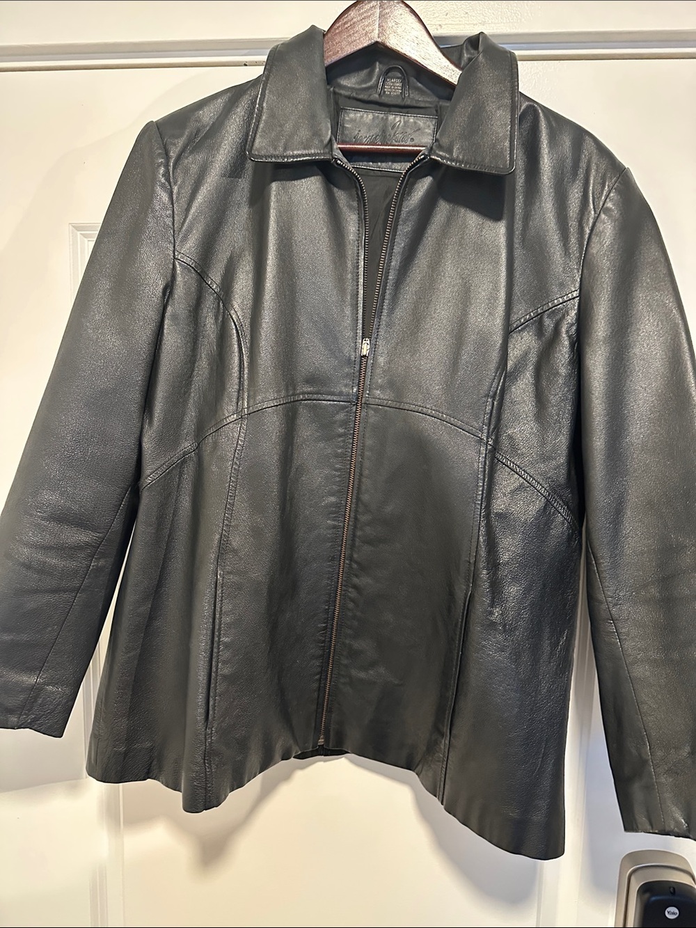 Jacqueline Ferrar Black Leather Zip Jacket